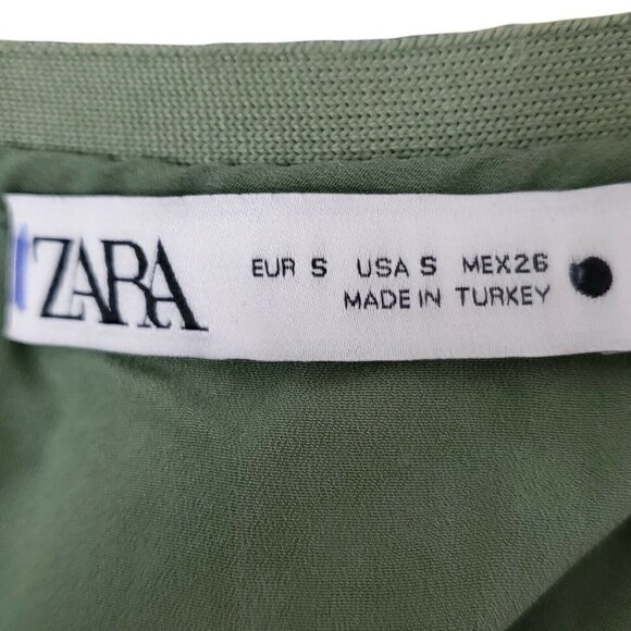 Zara Blouse Small Womens Pleated Chiffon Floral Top Long Sleeve Bloggers‎ Fave - Picture 7 of 12